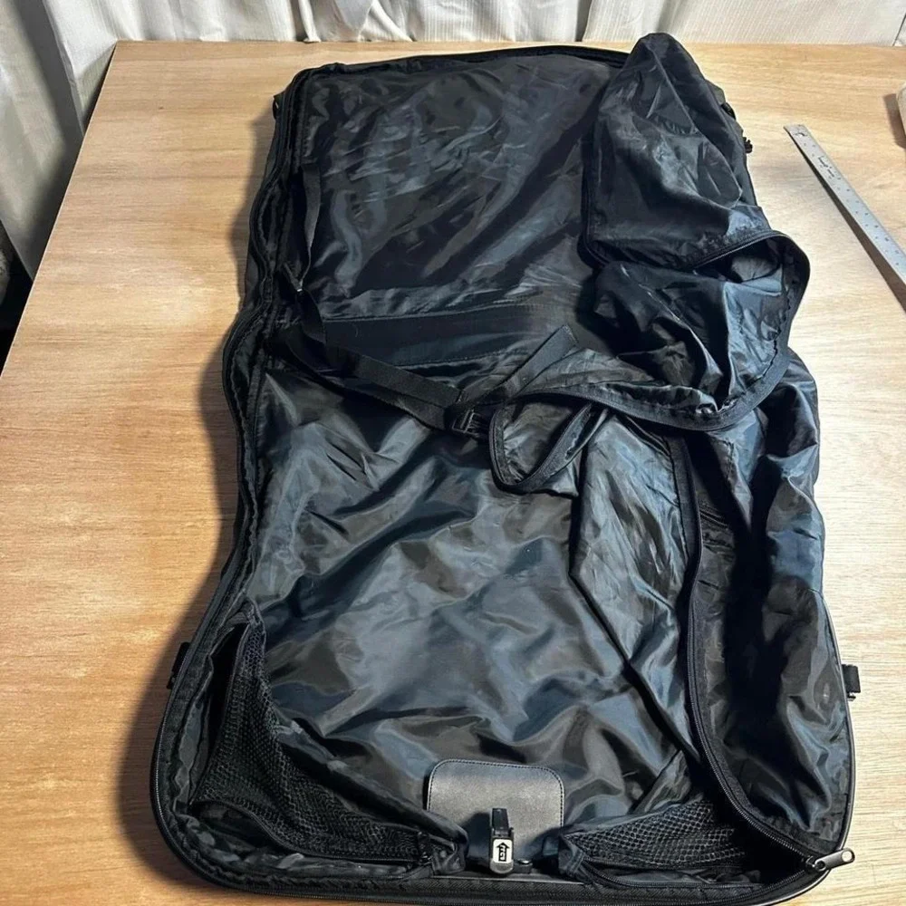 Eddie Bauer Garment Bag Luggage Carry On Travel Suitcase black gray